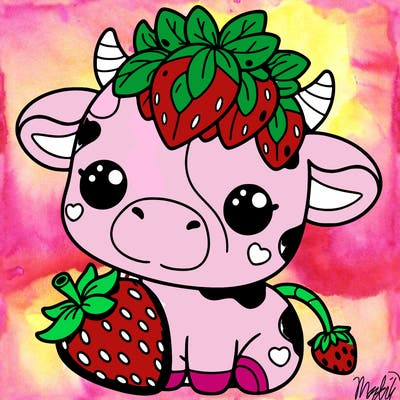cute strawberry cow