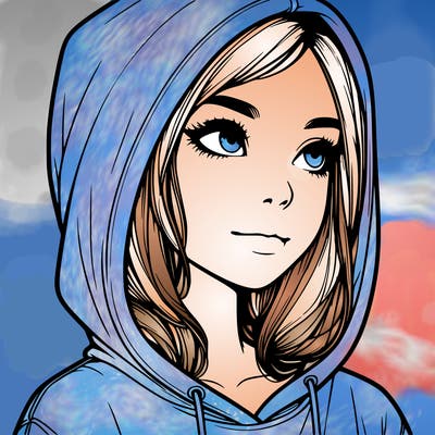 realistic girl with hoodie on