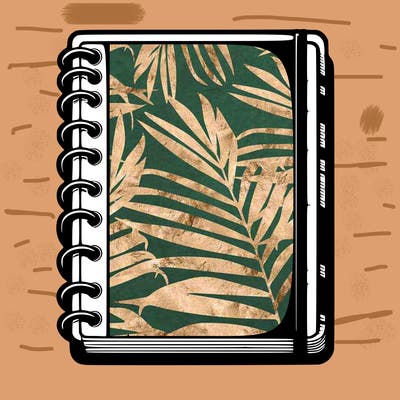 blank, realistic notebook