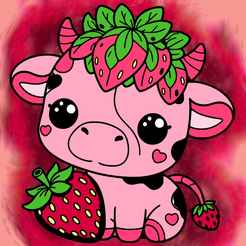 cute strawberry cow