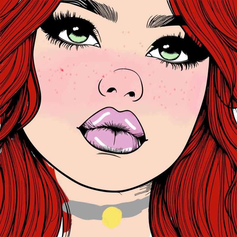 really realistic girl with lips