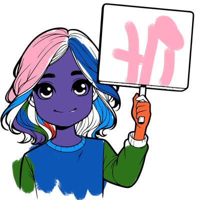 realistic girl holding up a sign