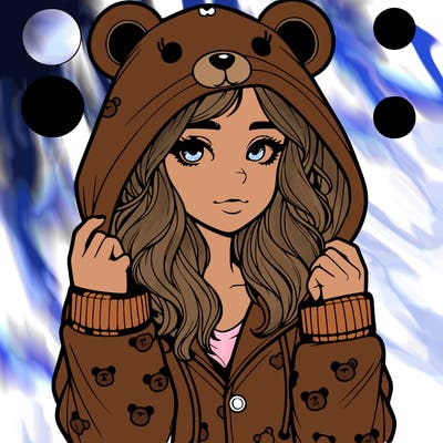 realistic girl in a animal pjs hoodie