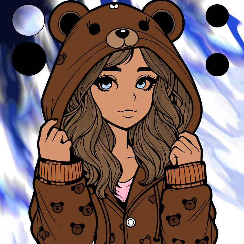 realistic girl in a animal pjs hoodie