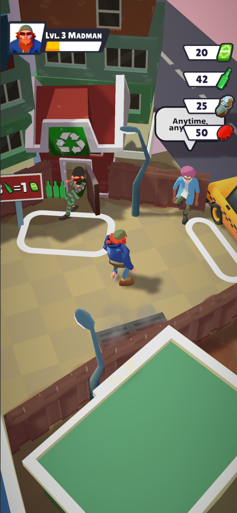 Street Dude - Homeless Empire - Gameplay screenshot of Street Dude Homeless Empire showing character progression and resource management in an urban environment