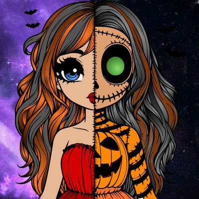 realistic girl halloween split