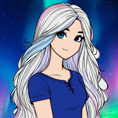 realistic teenage girl with long hair