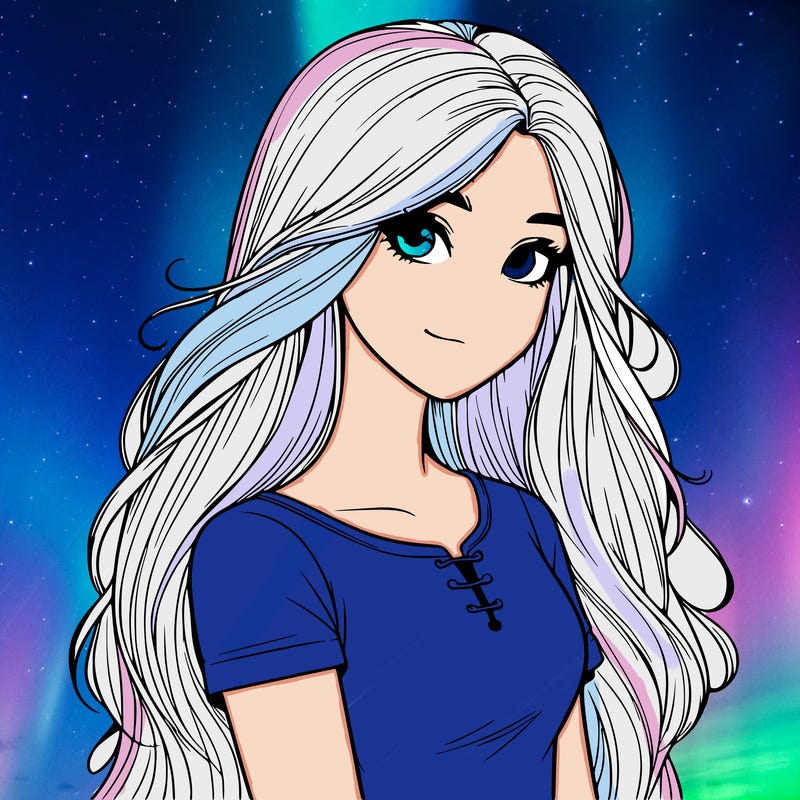 realistic teenage girl with long hair