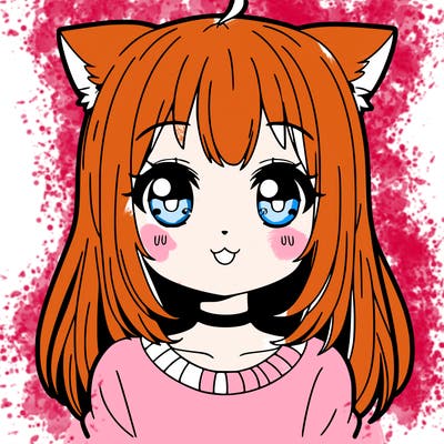 a cute anmie girl with cat ears