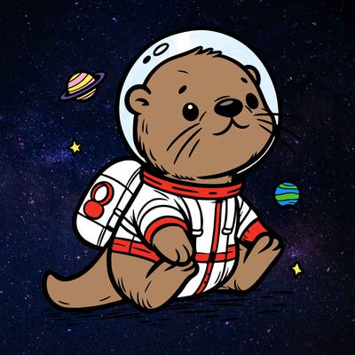 otter in a space suit