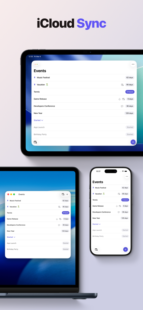 Waitee - Waitee event tracker synced on iPhone iPad and Mac