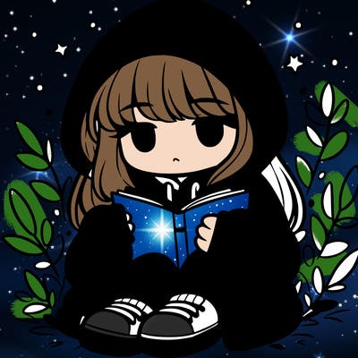 girl in oversized hoodie reading a book