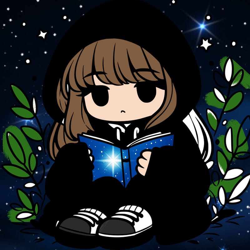 girl in oversized hoodie reading a book