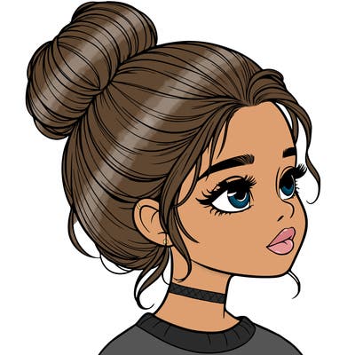 realistic girl with bun