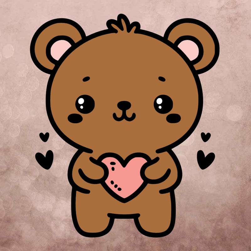 cute bear with heart