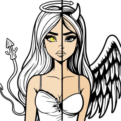 devil vs angel realistic girl