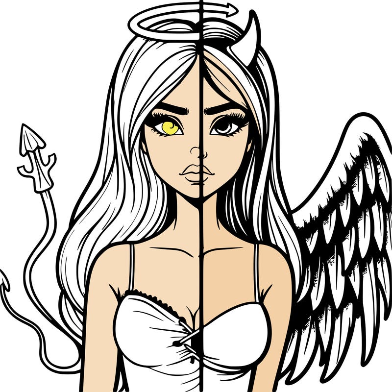 devil vs angel realistic girl