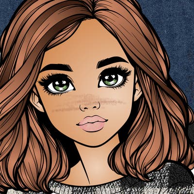 realistic girl whith cute eyes