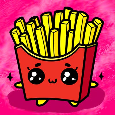 a cute. french fries