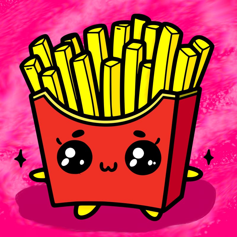 a cute. french fries