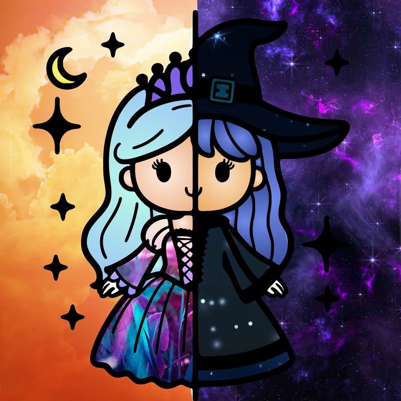 split princess and witch