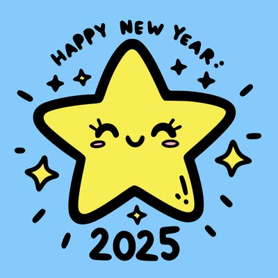 happy new year 2025 star wish