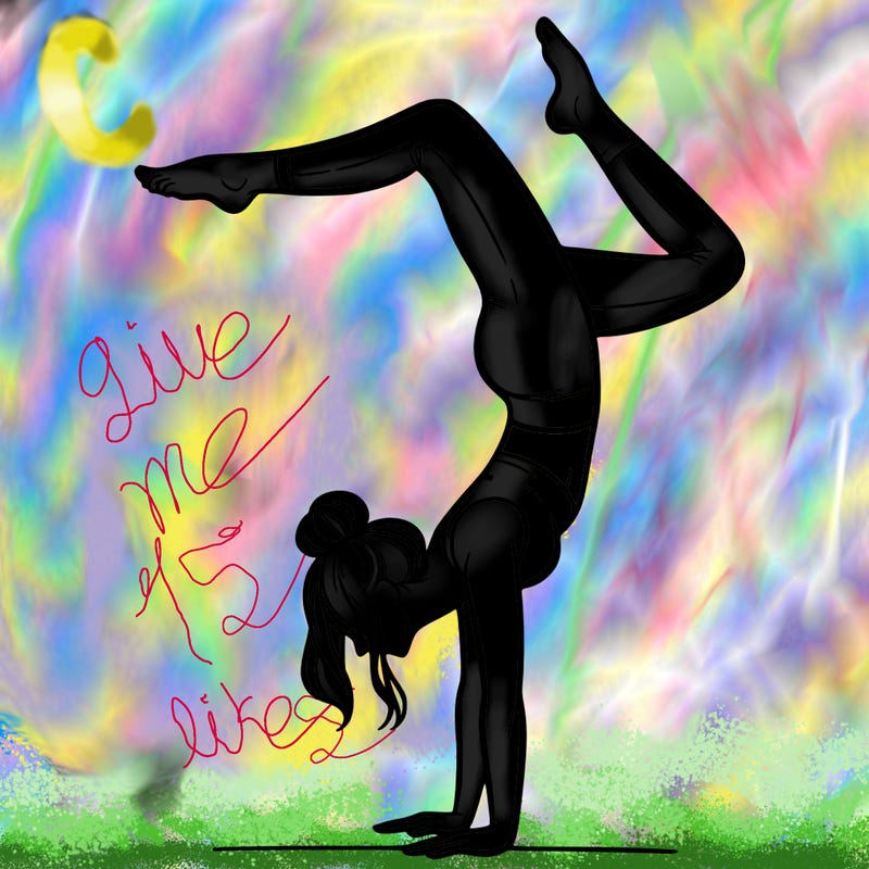 a woman doing a handstand