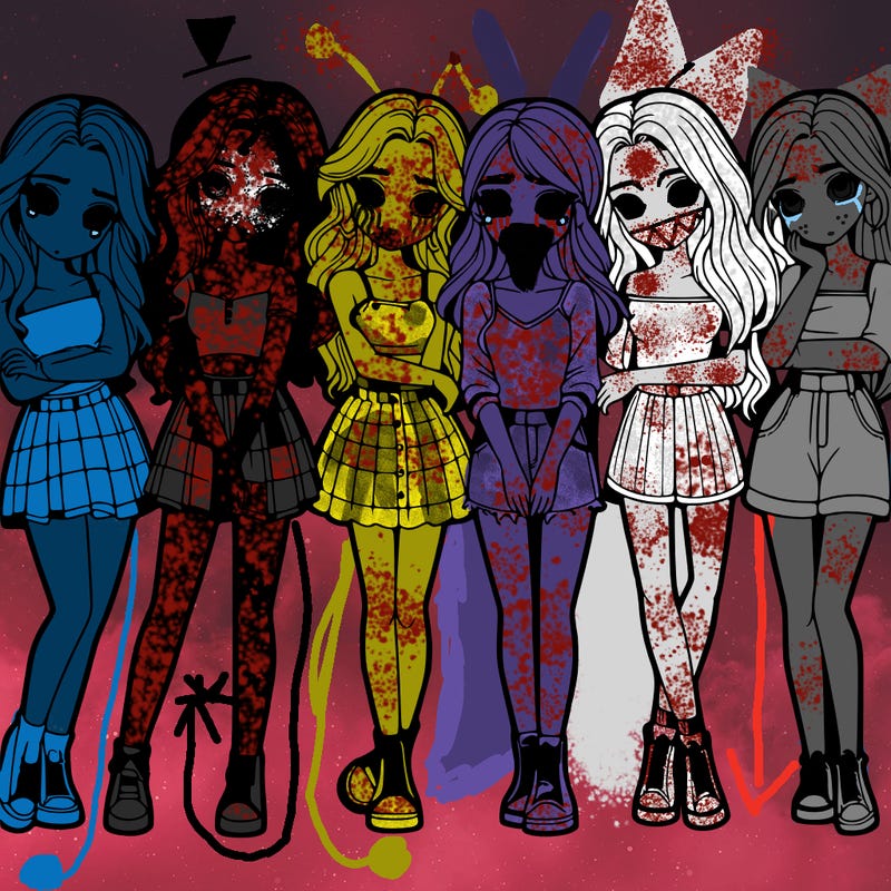 a group of girls realistic