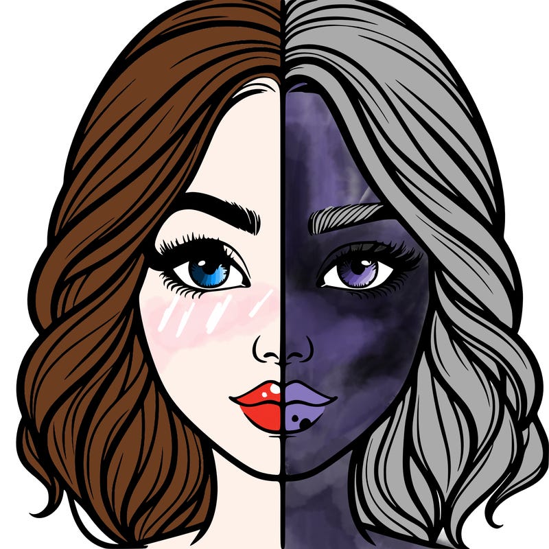 realistic girl split half