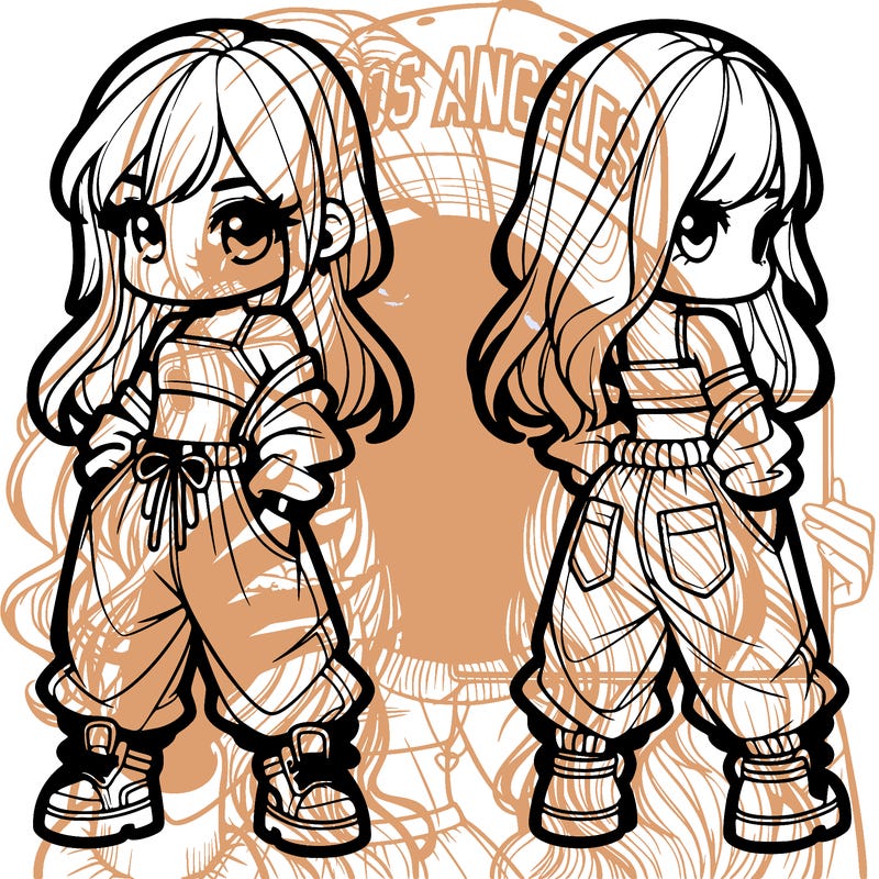 girl in crop top and baggy pants