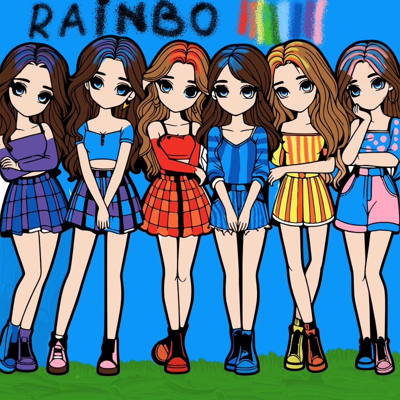 a group of girls realistic