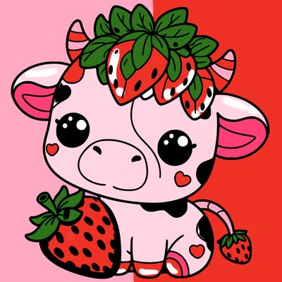 cute strawberry cow