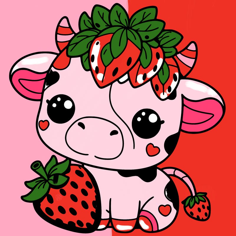cute strawberry cow