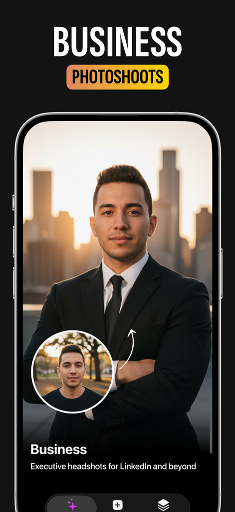 AIYAI - AI Photo & Video Maker - Professional AI-generated business headshot for LinkedIn