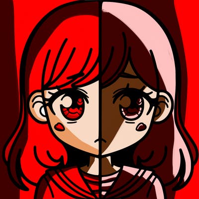 a split of a girl
