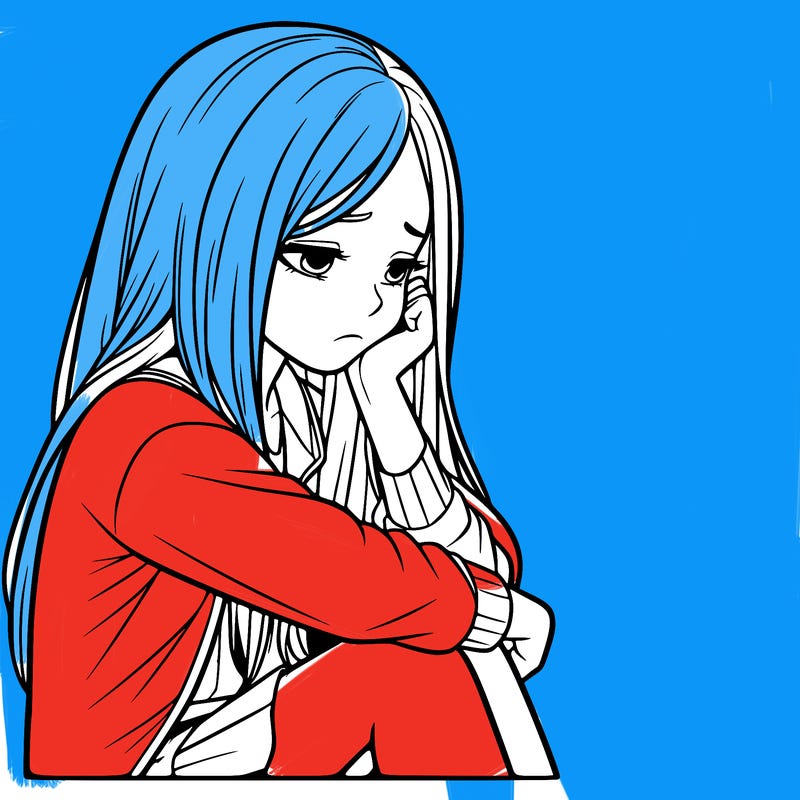 a realistic girl with depression