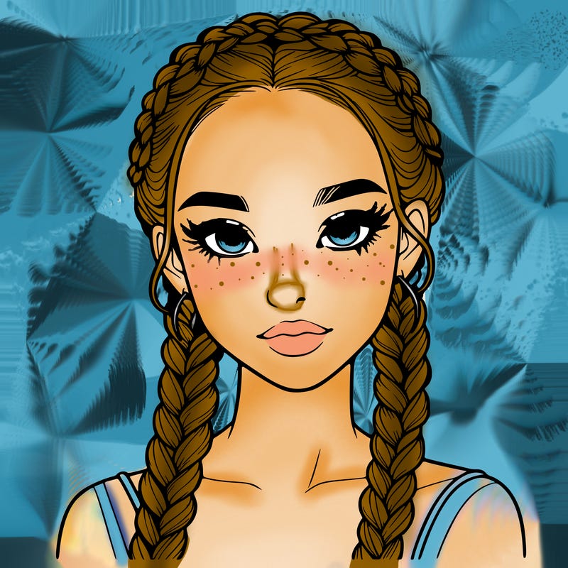 realistic girl with braids