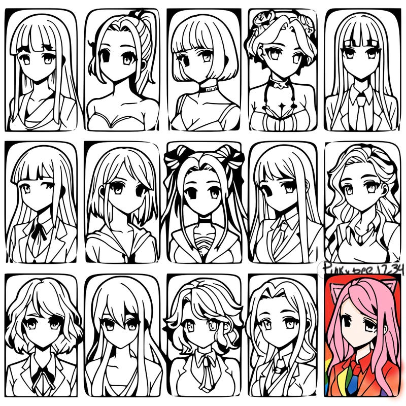 girls that look diffrent anime