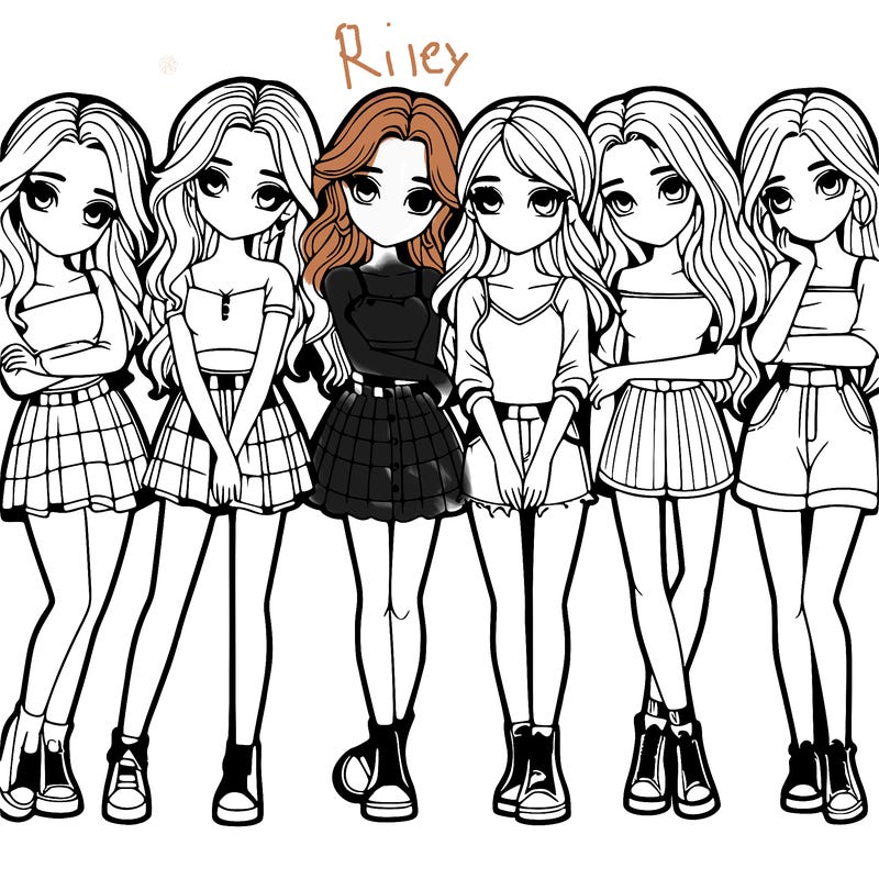 a group of girls realistic