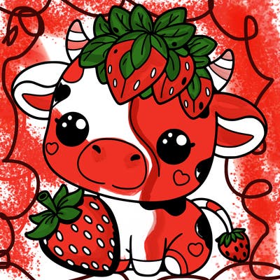 cute strawberry cow
