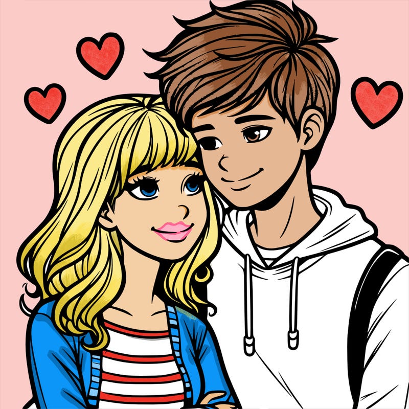 teenage couple in love