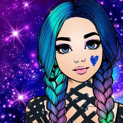 realistic girl with braids