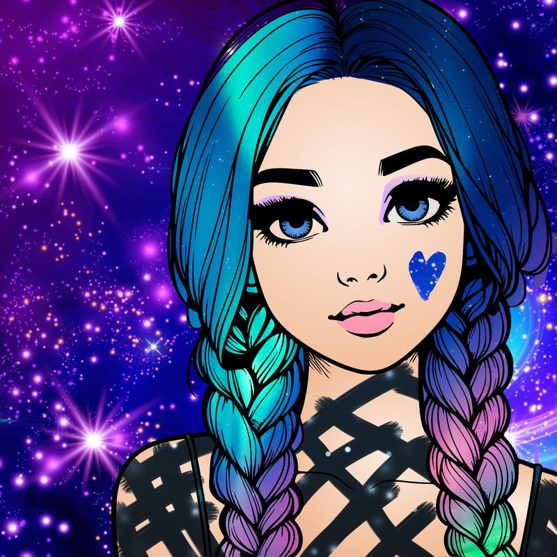 realistic girl with braids