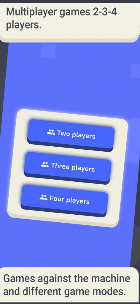 Whisper Game: Thelephone - Multiplayer selection screen for two three and four players in Whisper Game Thelephone
