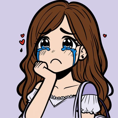 a pretty teen girl crying because her crush has a girlfriend