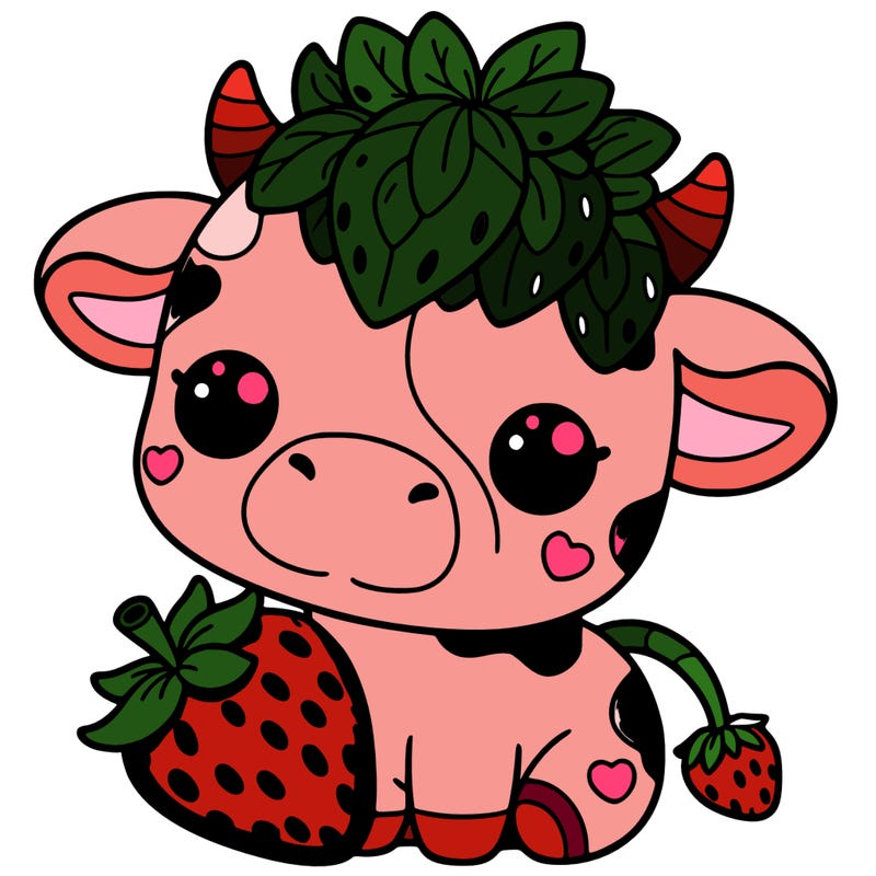cute strawberry cow