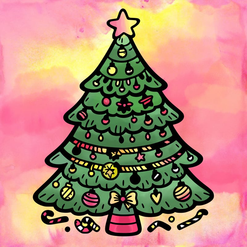 christmas tree with lots of details