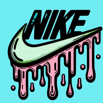 dripping nike logo