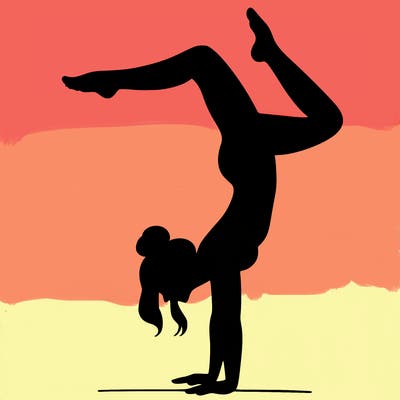 a woman doing a handstand