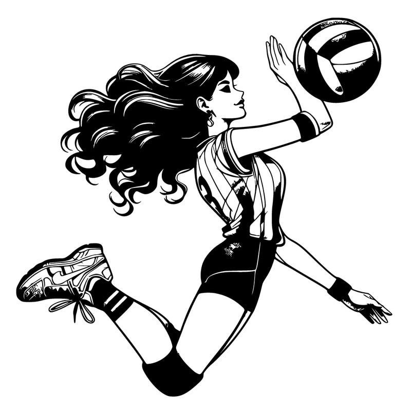 𝓐 𝔀𝓸𝓶𝓪𝓷 𝔀𝓲𝓽𝓱 𝓵𝓸𝓷𝓰 𝓯𝓵𝓸𝔀𝓮𝔂 𝓱𝓪𝓲𝓻 𝓪𝓷𝓭 𝓹𝓵𝓪𝔂𝓲𝓷𝓰 𝓿𝓸𝓵𝓵𝓮𝔂𝓫𝓪𝓵𝓵 𝓼𝓱𝓮 𝓲𝓼 𝓳𝓾𝓶𝓹𝓲𝓷𝓰 𝓾𝓹 𝓲𝓷 𝓽𝓱𝓮 𝓪𝓲𝓻 𝓽𝓸 𝓰𝓮𝓽 𝓽𝓱𝓮 𝓫𝓪𝓵𝓵 𝓪𝓷𝓭 𝓼𝓱𝓮 𝓱𝓪𝓼 𝓪 𝓼𝓽𝓻𝓲𝓹𝓮𝓭 𝓳𝓮𝓻𝓼𝓮𝔂 𝔀𝓲𝓽𝓱 𝓪 𝓹𝓻𝓲𝓷𝓽𝓮𝓭 𝓿𝓸𝓵𝓵𝓮𝔂𝓫𝓪𝓵𝓵 𝓲𝓷 𝓽𝓱𝓮 𝓶𝓲𝓭𝓭𝓵𝓮 𝓪𝓷𝓭 𝓼𝓱𝓮 𝓱𝓪𝓼 𝓽𝓲𝓰𝓱𝓽 𝓫𝓲𝓴𝓮𝓻 𝓼𝓱𝓸𝓻𝓽𝓼 𝓸𝓷 𝓪𝓷𝓭 𝓽𝓮𝓷𝓷𝓲𝓼 𝓼𝓱𝓸𝓮𝓼 𝔀𝓲𝓽𝓱 𝓷𝓮𝔀 𝓹𝓪𝓭𝓼